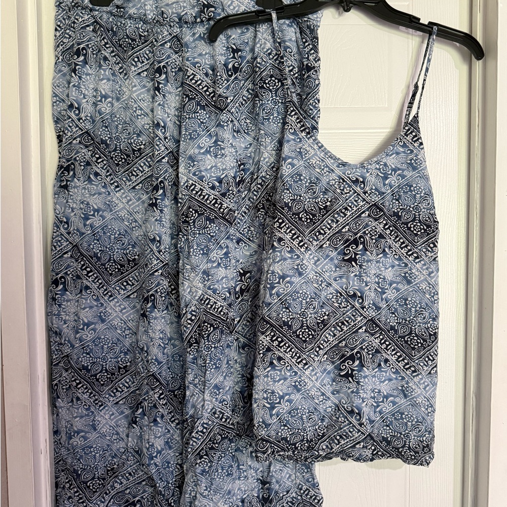 Blue Patterned Women's Sleepwear Set